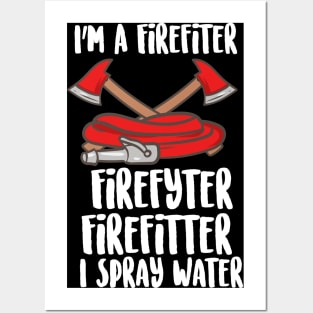 Fire Truck, Funny Firefighter Posters and Art